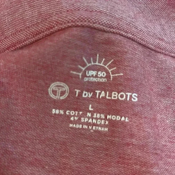 T by Talbots UPF 50 PIQUE POLO SHIRT Large - Picture 6 of 8